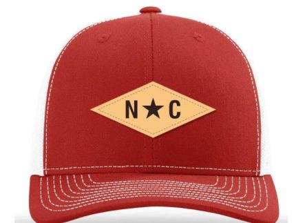 Red and White Diamond North Carolina Adjustable Mesh Hat