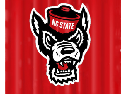 NC State Wolfpack 6'x6' Red Wolfhead Shower Curtain