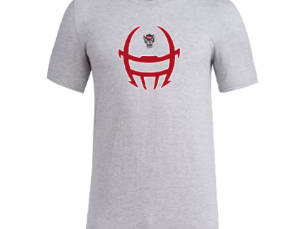 NC State Wolfpack Adidas 2025 Grey Football Helmet Pre-Game Performance T-Shirt