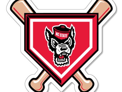 NC State Wolfpack Baseball Bats & Wolfhead Homeplate Magnet