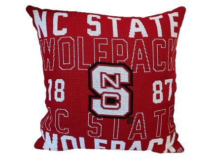 NC State Wolfpack Block S 1887 20 Jacquard Pillow