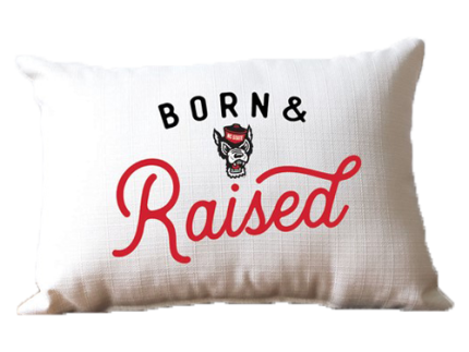 NC State Wolfpack Born & Raised Pillow