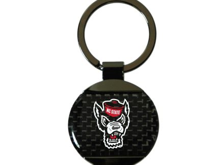 NC State Wolfpack Carbon Fiber Wolfhead Key Chain