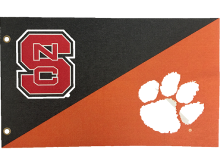 NC State Wolfpack Clemson House Divided 3'X5' Flag