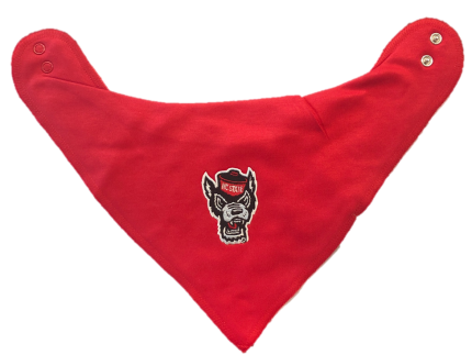 NC State Wolfpack Creative Knitwear Red Wolfhead Bandana Bib