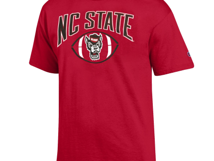 NC State Wolfpack Champion Red Wolfhead Football T-Shirt