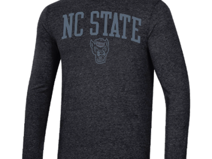 NC State Wolfpack Champion Heathered Black Tri-Blend Blackout Long Sleeve T-Shirt