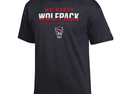 NC State Wolfpack Champion Black Yard Marks Football T-Shirt