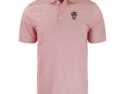 NC State Wolfpack Cutter & Buck Red Pike Eco Symmetry Print Polo