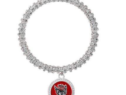 NC State Wolfpack Circle Charm Stretch Bracelet