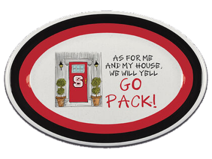 NC State Wolfpack As For Me & My House 18x 12  Melamine Platter