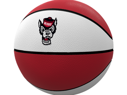 NC State Wolfpack Full Size Red and White Wolfhead Rubber Basketball