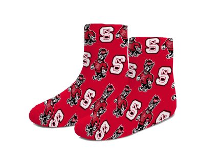 NC State Wolfpack FBF Infant/Toddler Block S & Strutting Wolf Repeating Socks