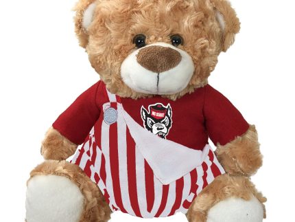 NC State Wolfpack Fred the Bear w/ Red and White Striped Game Day Bibs