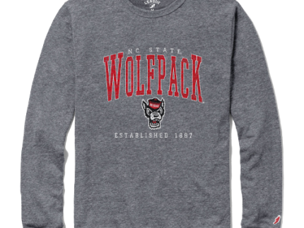 NC State Wolfpack Heather Grey Victory Falls Est.1887 Long Sleeve T-Shirt