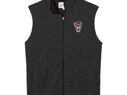 NC State Wolfpack Heathered Black Wolfhead Saranac Full Zip Vest