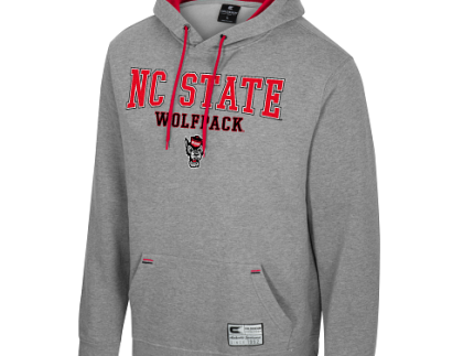 NC State Wolfpack Heather Grey Embroidered Hooded Sweatshirt