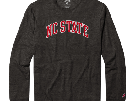 NC State Wolfpack Heather Black Reclaim Arch Long Sleeve T-Shirt