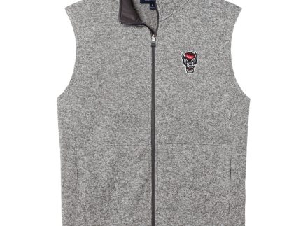 NC State Wolfpack Heather Grey Wolfhead Saranac Full Zip Vest