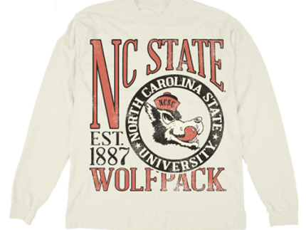 NC State Wolfpack Ivory First Dibs Heavyweight Long Sleeve T-Shirt