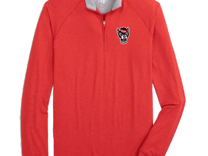 NC State Wolfpack Johnnie-O Red Freeborne Wolfhead 1/4 Zip Pullover
