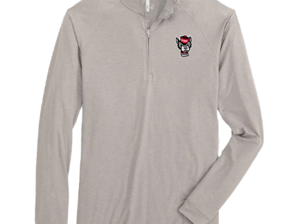NC State Wolfpack Johnnie-O Grey Freeborne Wolfhead 1/4 Zip Pullover