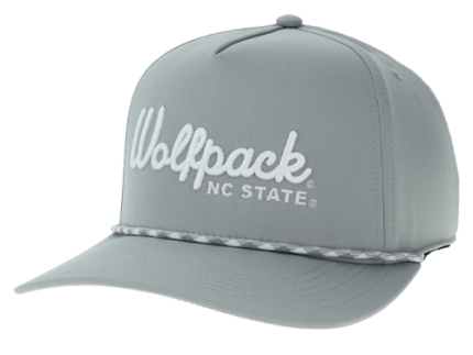 NC State Wolfpack Light Grey Caddy Adjustable Snapback Hat