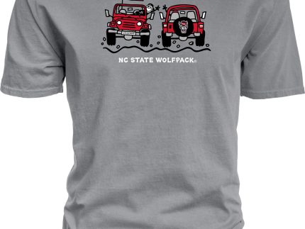 NC State Wolfpack Life Is Good Grey Jake Smileage T-Shirt