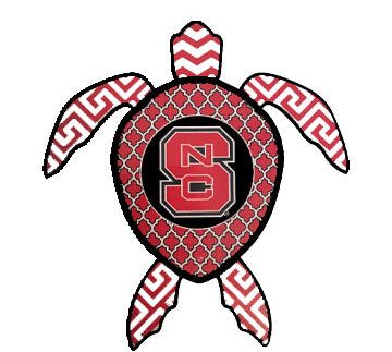 NC State Wolfpack Mini Red Block S Sea Turtle Decal