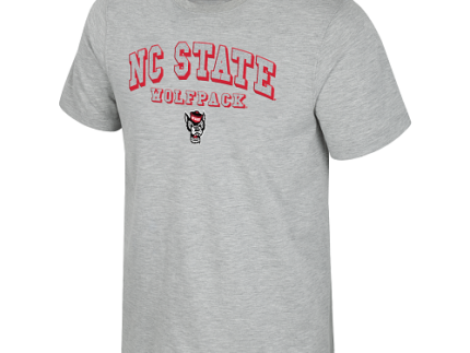 NC State Wolfpack Men's Heather Grey Shadow Letter Wolfhead T-Shirt