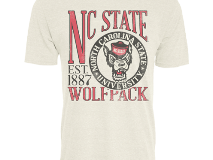 NC State Wolfpack Oatmeal First Dibs Circle Wolfhead T-Shirt