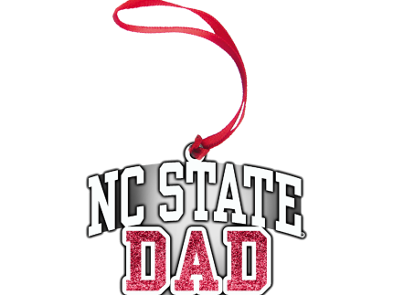 NC State Wolfpack Pewter Red Dad Glitter Fill Ornament