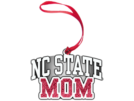 NC State Wolfpack Pewter Red Mom Glitter Fill Ornament