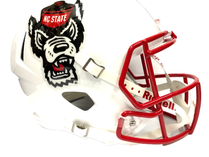 NC State Wolfpack Riddell White Wolfhead Replica Speed Football Helmet