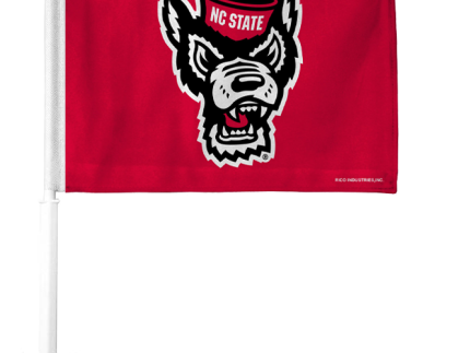 NC State Wolfpack Red Wolfhead Car Flag