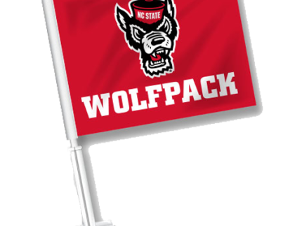 NC State Wolfpack Red Wolfhead Car Flag