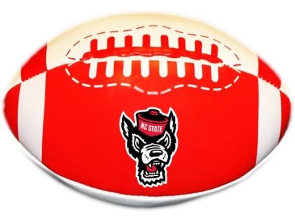 NC State Wolfpack Red and White 4 Wolfhead Poly Football