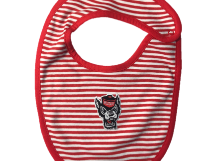NC State Wolfpack Red and White Striped Wolfhead Bib