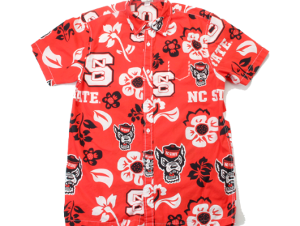 NC State Wolfpack Red Hawaiian Button Up Shirt