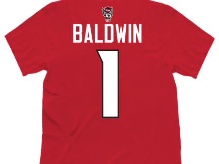 NC State Wolfpack Red River Baldwin #1 T-Shirt