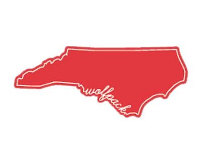 NC State Wolfpack State Outline Script Rugged Sticker