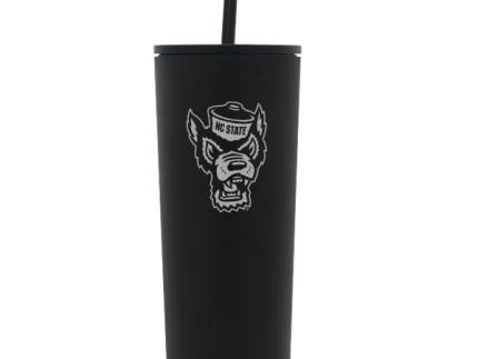 NC State Wolfpack Simple Modern 24 oz Black Wolfhead Classic Tumbler