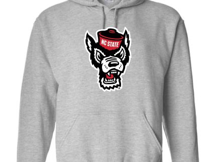 NC State Wolfpack Sports Grey Wolfhead Hooded Sweatshirt
