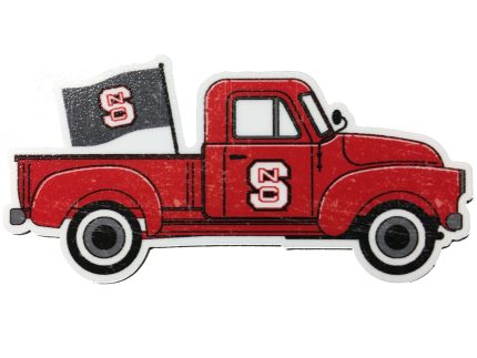 NC State Wolfpack Truck w/Flag Rugged Sticker
