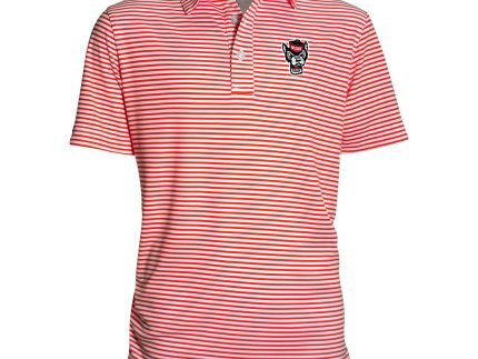 NC State Wolfpack Toddler Red and White Striped Wolfhead Carson Polo