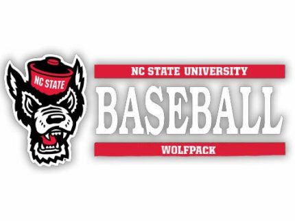 NC State Wolfpack Wolfhead Baseball Vinyl Decal