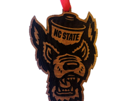 NC State Wolfpack Wolfhead Cutout Christmas Ornament