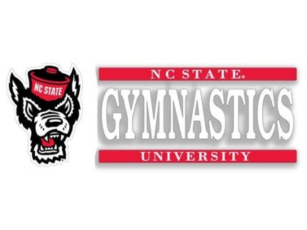 NC State Wolfpack Wolfhead Gymnastics Vinyl Decal