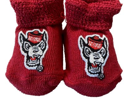 NC State Wolfpack Wolfhead Baby Booties With Gift Box