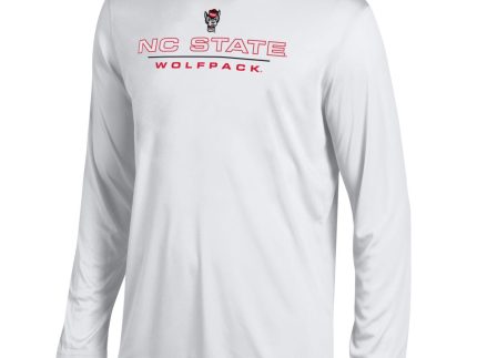 NC State Wolfpack White Wolfhead Athletic Long Sleeve T-Shirt